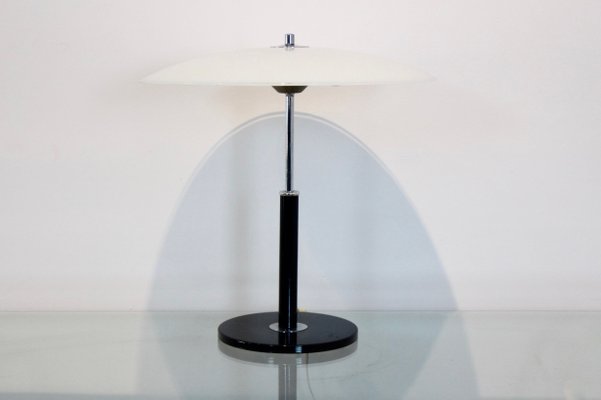 Dapper Achteruit backup Steel and Milky Glass Table Light from Ikea, 1970s for sale at Pamono