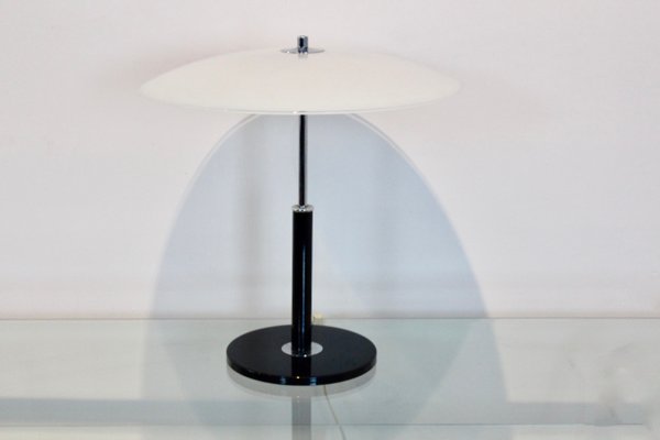 Lampada Da Tavolo In Acciaio E Vetro Lattimo Di Ikea Anni 70
