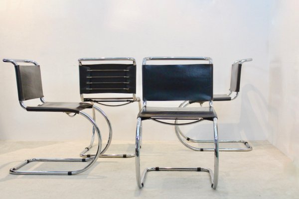 Chocolate Brown Mr10 Cantilever Chairs By Ludwig Mies Van Der Rohe