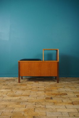 Mid Century Telephone Bench Table With Storage Compartment 1960s