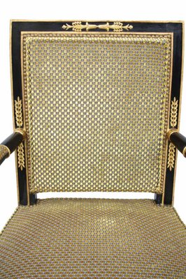 Antique Empire Style Black Lacquered, Black Antique Desk Chair