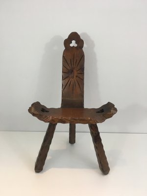 Chaise Bois Montagne SculptéFrance1950s De En uFJ3KTl1c