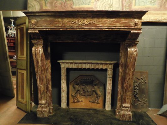 Antique Rosso Levanto Marble Fireplace For Sale At Pamono