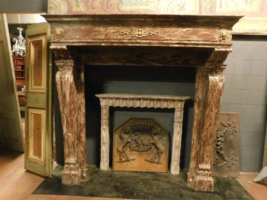 Antique Rosso Levanto Marble Fireplace For Sale At Pamono