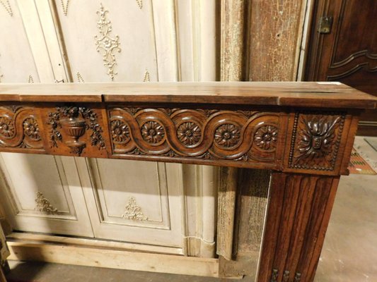 18th Century Carved Wood Fireplace Mantel 1780s For Sale At Pamono