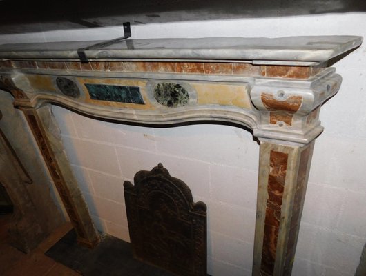 18th Century Italian Grey Bardiglio Marble Fireplace Mantel For
