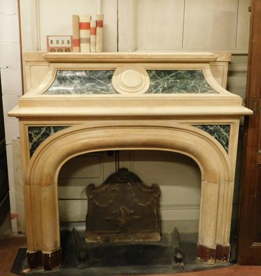19th Century Antique Italian Green Lacquered Yellow Marble