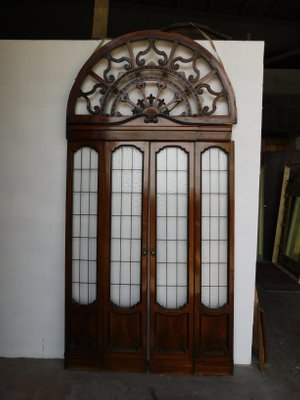 Antique Italian Brown Walnut Glass Door 1900s For At Pamono - Antique Glass Doors Antique Italian Brown Walnut Glass Door 1900s For At Pamono - Antique Glass Doors