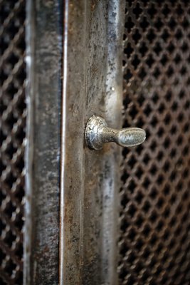 Antique Cross Perforated Metal Cabinet 1930s For Sale At Pamono