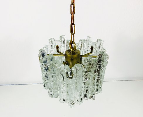 Vintage Ice Glass Chandelier by J.T. Kalmar for Kalmar, 1960s Vintage Ice Glass Chandelier by J.T. Kalmar for Kalmar, 1960s
