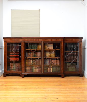Antique Edwardian Mahogany Inlaid Bookcase For Sale At Pamono