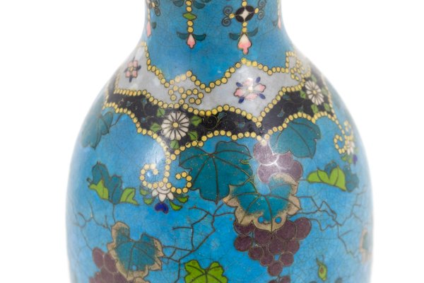 Antique Japanese Cloisonne Enamel Gilt Bronze Lamps Set Of 2