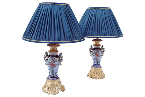 Antique Valentine Porcelain Lamps, Set of 2 for sale at Pamono