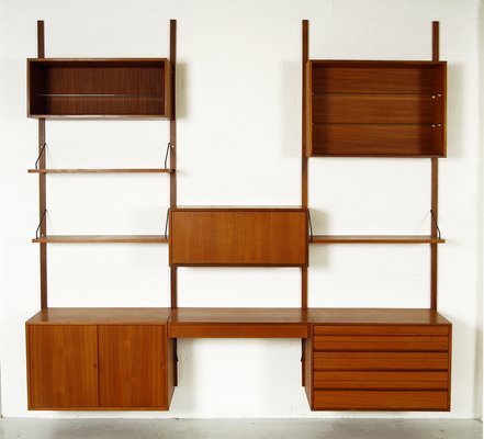 Mid Century Danish Modular Royal System Teak Wall Unit By Poul