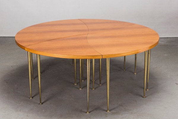 Round Pinwheel Teak Coffee Table Set 1960s For Sale At Pamono