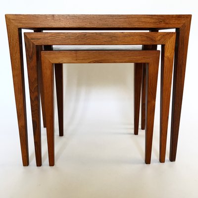 Table Gigogne En Palissandre Par Severin Hansen Pour Haslev Mobelsnedkeri 1960s En Vente Sur Pamono