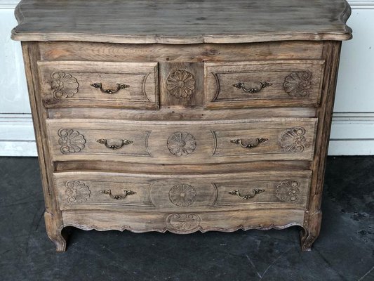 Antique French Bleached Oak Chest Of Drawers For Sale At Pamono