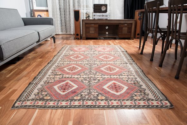 Turkish Kars Multi Colored Wool Embroidered Runner 1940s For Sale