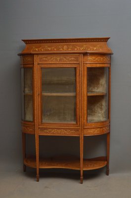 Low Antique Edwardian Inlaid Display Cabinet For Sale At Pamono
