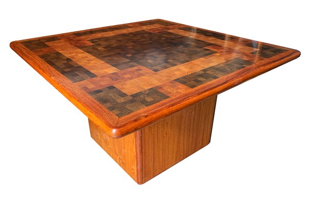 Danish Wood End Grain Mosaic Coffee Table By G L Christensen R Middelboe For Tranekær Furniture 1970s Danish Wood End Grain Mosaic Coffee Table By G L Christensen R Middelboe For Tranekær Furniture 1970s