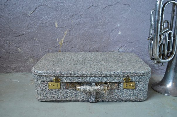 grey vintage suitcase