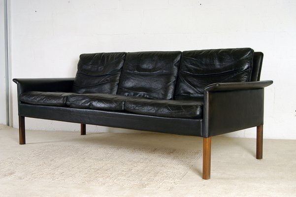 Danish Leather And Rosewood Cs500 3 Seat Sofa By Hans Olsen For Cs Mobelfabrik 1960s