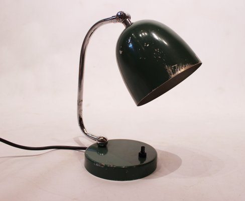 Vintage Danish Dark Green Table Lamp, Vintage Green Table Lamp