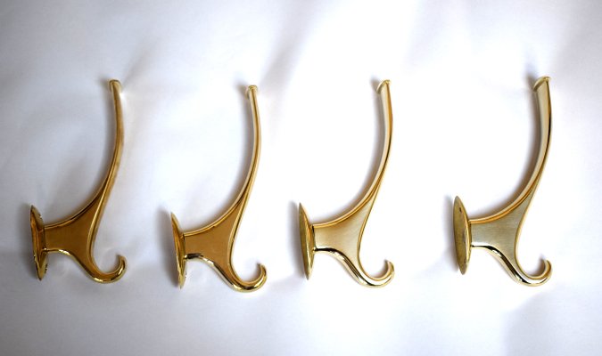 Art Deco Brass Coat Hooks by Josef Hoffmann, 1930s, Set of 4 for sale at  Pamono