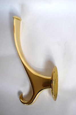 Art Nouveau Solid Brass Wall Hooks, Set of 3 for sale at Pamono