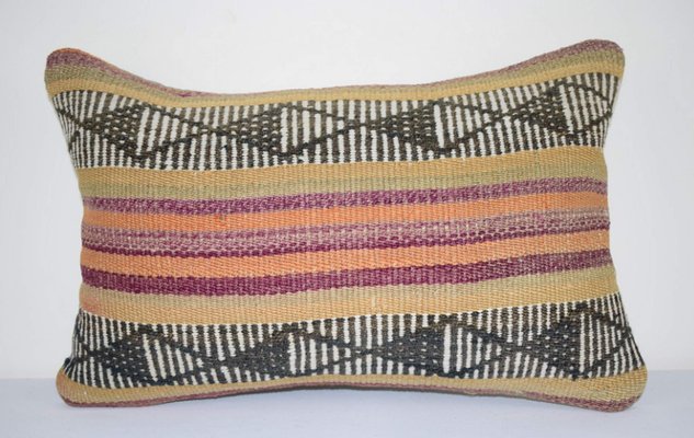 Cottage Decor Kilim Lumbar Outdoor Pillow Cover From Vintage