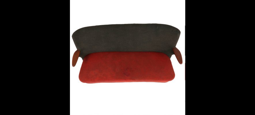 Black Red 2 Seater Sofa 1950s Black Red 2 Seater Sofa 1950s