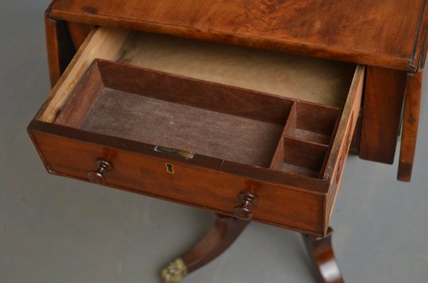 Antique Regency Drop Leaf Mahogany Table For Sale At Pamono