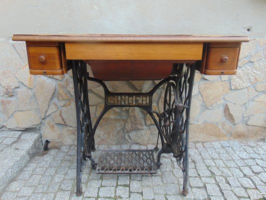 Art Nouveau German Sewing Machine And Table From Singer 1900s For