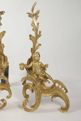 Antique Gilt Bronze Fireplace Irons Set Of 2 For Sale At Pamono