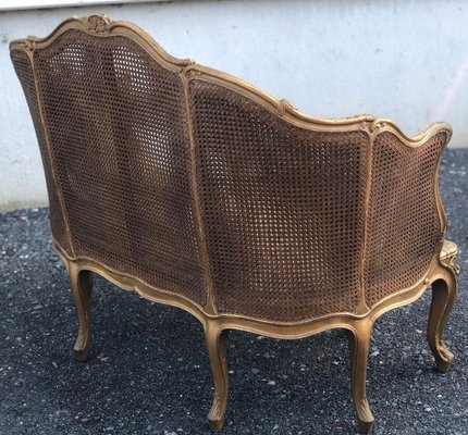 Antique French Gilt Wood Settee For Sale At Pamono