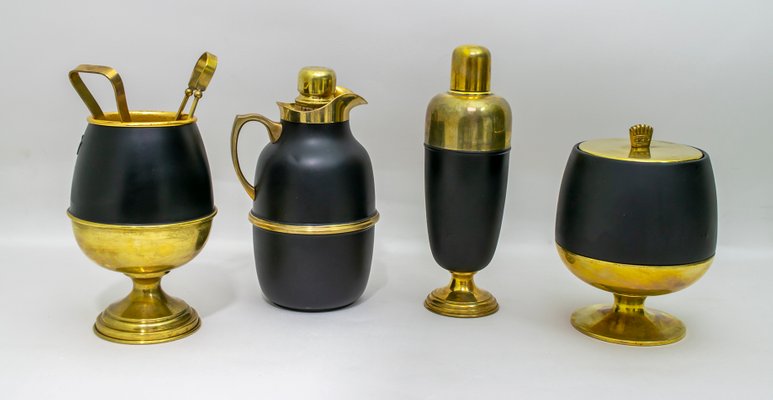 Italienisches Mid Century Cocktailset Aus Messing Von Aldo Tura Fur