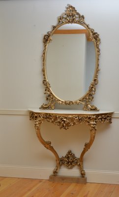 Antique Console Table Mirror For, Hall Table With Mirror And Hooks