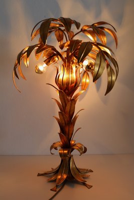 gold palm table lamp