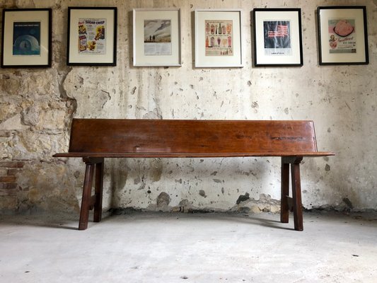 Vintage Italian Rustic Walnut Wooden Bench 1920s For Sale At Pamono