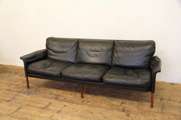 Aniline Leather And Palisander Sofa 2 Armchairs From Wittmann