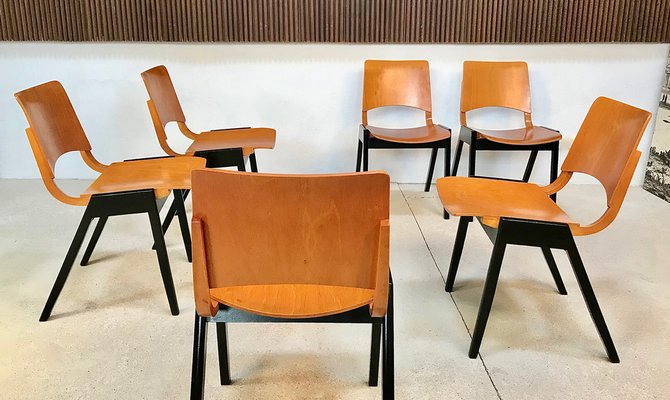 Mid-Century Model P7 Stacking Dining Chairs by Roland Rainer