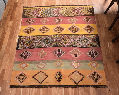 Vintage Turkish Multi Colored Wool Kilim Rug 1950s For At Pamono