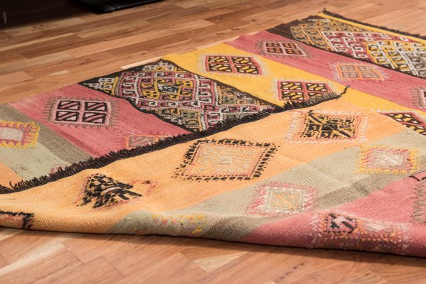 Vintage Turkish Multi Colored Wool Kilim Rug 1950s For At Pamono
