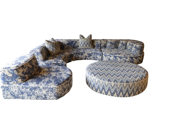 Comporta Home Collection Modular Foam Sofa In Blue Verdure Modular Foam Sofa In Blue Verdure