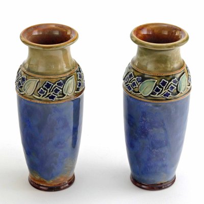 Art Nouveau Style Stoneware Vases By Maud Bowden For Royal Doulton 1920s Set Of 2 For Sale At Pamono