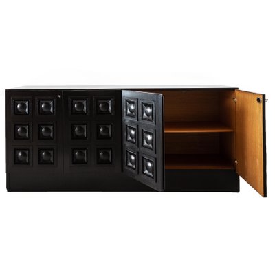 Ebonized Oak Brutalist Credenza By Coene De Freres 1970s For Sale
