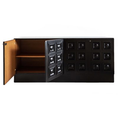 Ebonized Oak Brutalist Credenza By Coene De Freres 1970s For Sale