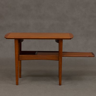 Danish Teak Side Table With Pull Out Tray 1960s For Sale At Pamono