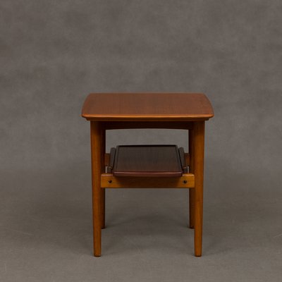 Danish Teak Side Table With Pull Out Tray 1960s For Sale At Pamono