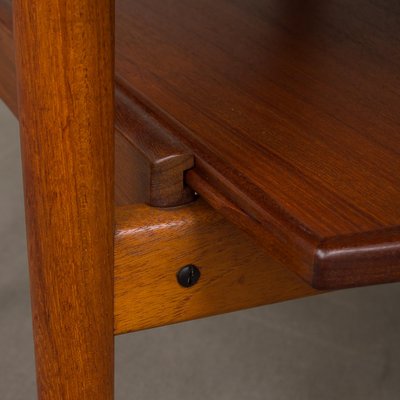 Danish Teak Side Table With Pull Out Tray 1960s For Sale At Pamono